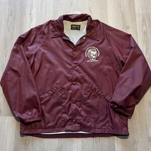 Men's Vintage 80's Swingster AMF Tire Equipment Dark Red Snap Lined Jacket Sz L